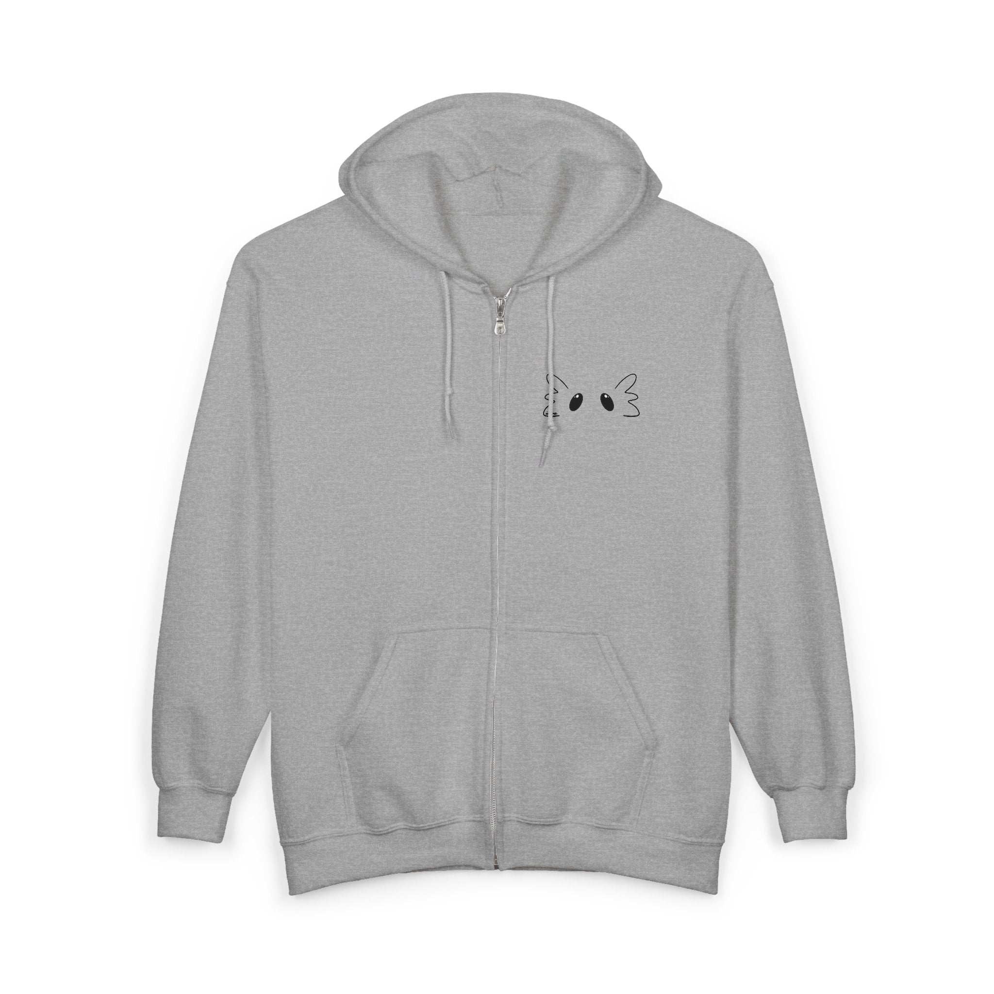 Axolotl Embroidered Full‑Zip Hoodie