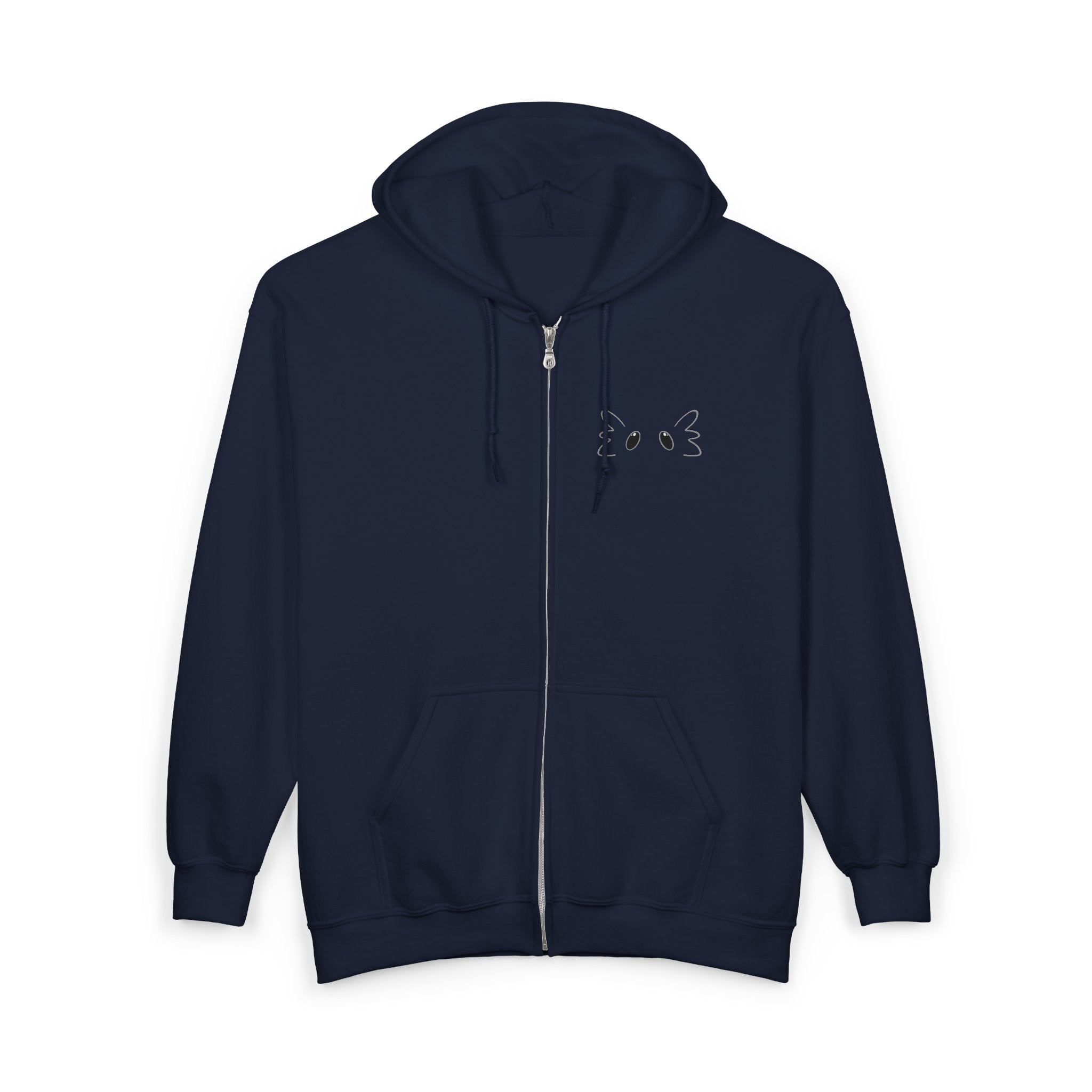 Axolotl Embroidered Full‑Zip Hoodie