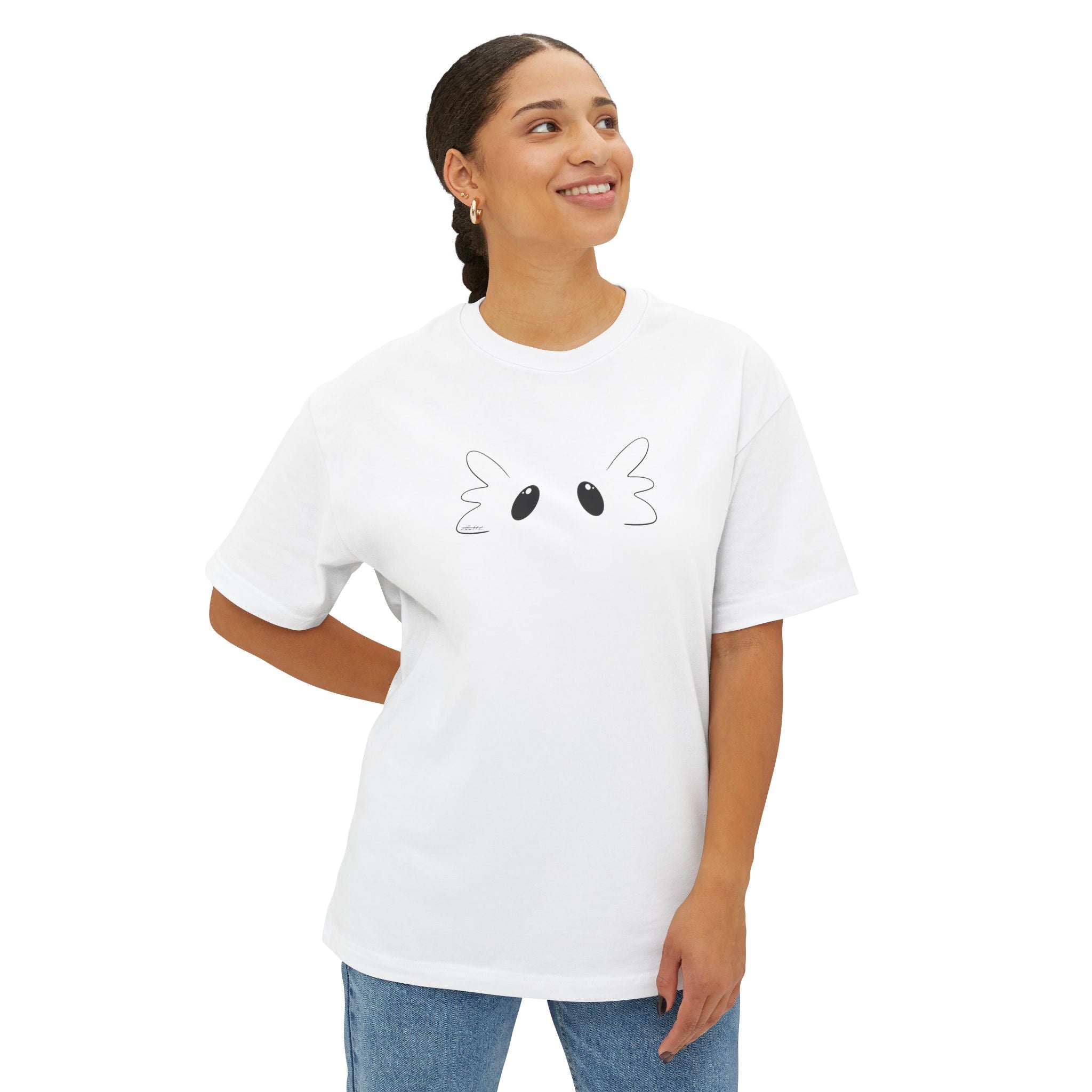 Zuuttz Axolotl Face Unisex Oversized Boxy Tee