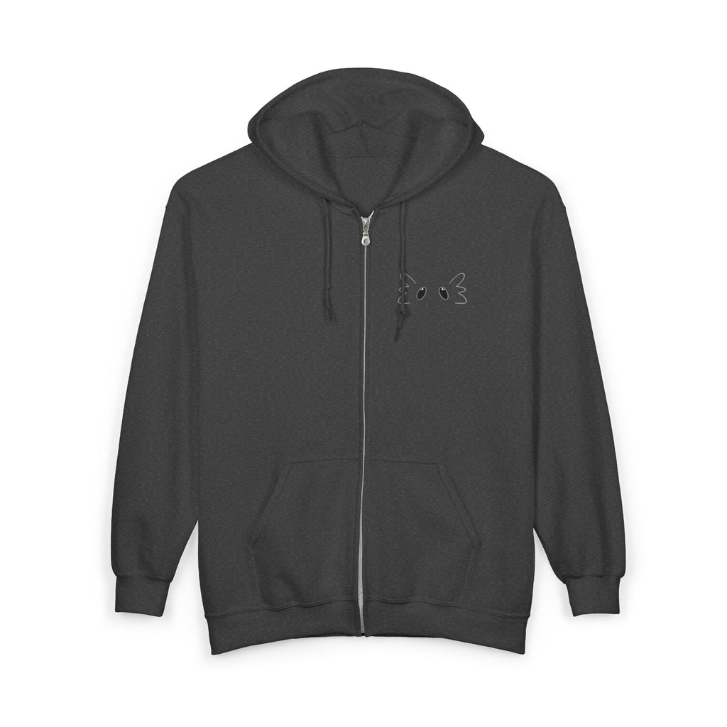 Axolotl Embroidered Full‑Zip Hoodie