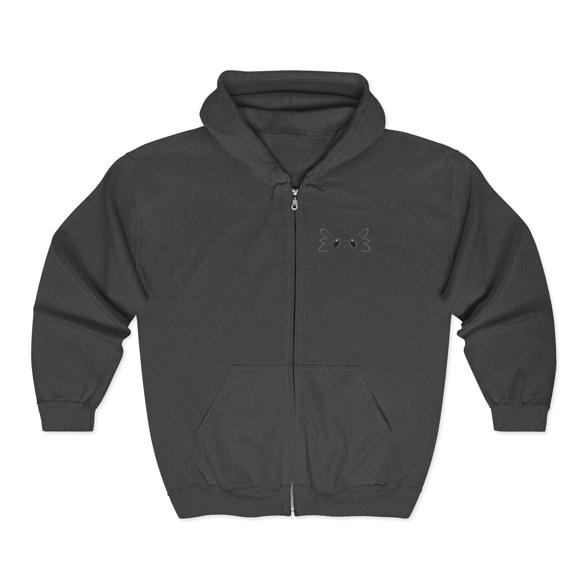 Axolotl Embroidered Full‑Zip Hoodie