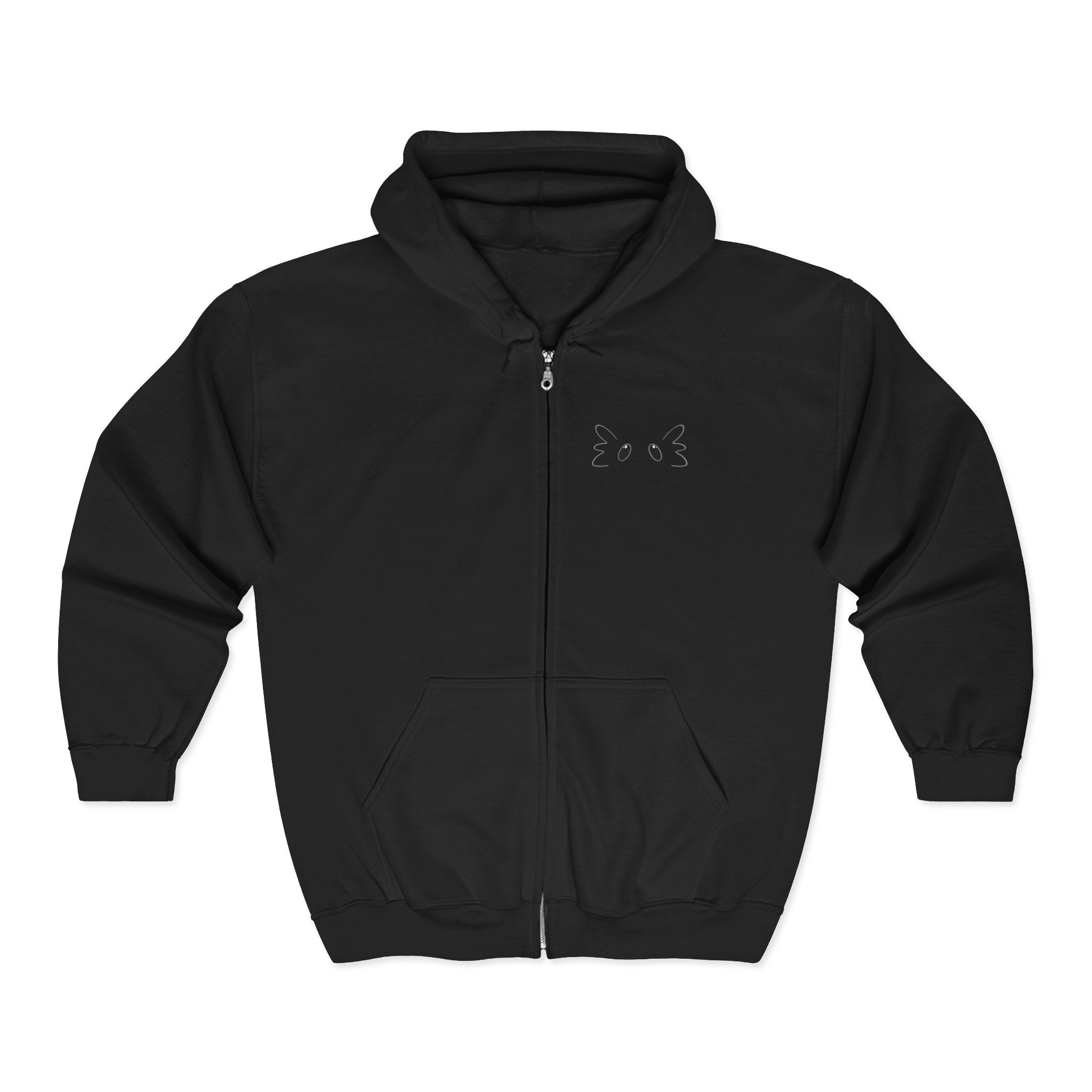 Axolotl Embroidered Full‑Zip Hoodie